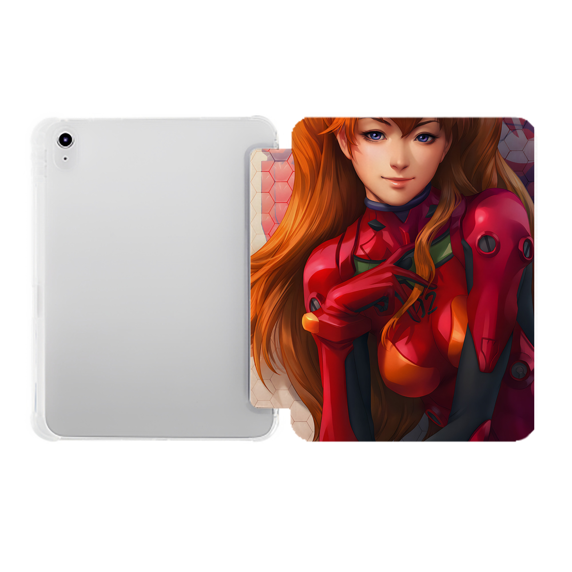 （画像用） EVA 新世紀エヴァンゲリオン IPad ケース ペン収納付き 三つ折りスタンド PUレザー×シリコン 対応機種9.5/10.5/10.9インチ